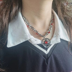 Collier classique de la série américaine «la maison du Dragon», saison 1, princesse Rhaenyra <span class=keywords><strong>Targaryen</strong></span>, rouge, rubis, chaînes, bijoux de mode - Product Image 4