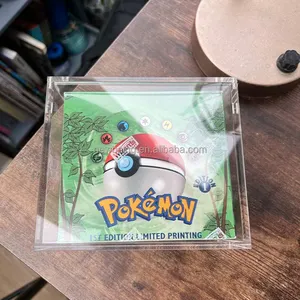 Aangepaste Magnetische Deksel Acryl Pokemon Booster Box Bescherming Vitrine Pokemon Etb Acryl Case