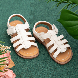 공장 도매 여름 신상 아동 플랫 로마 샌들 단색 소프트 솔 안티슬립 샌들 - Product Image 2
