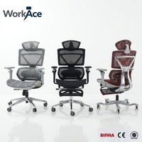 Chaise de bureau ergonomique haut de gamme BIFMA CE avec accoudoirs 4D, soutien lombaire réglable, dossier haut, vente en gros OEM