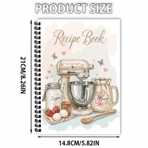 Carnets de recettes spirale personnalisables OEM au design ludique et dessin animé, avec conception à ouverture à plat, organisateur/agenda pour chefs débutants, cadeaux de <span class=keywords><strong>cuisine</strong></span> - Product Image 2