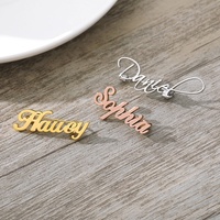 Broche personnalisable en acier inoxydable pour femmes, broche avec Logo, nom sur mesure