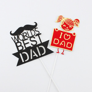 Father's Day Cake Decoration Inserts Toppers Paper Reusable Round Shape For Father'S Day - Product Image 3