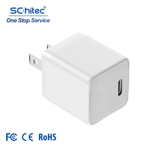 Schitec Mini portátil 20W USB C cargador de pared de carga rápida 5V 4A PD20W adaptador de corriente tipo C para iPhone Sumsung teléfono Android - Product Image 1