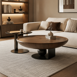Mesa <span class=keywords><strong>de</strong></span> <span class=keywords><strong>Centro</strong></span> Moderna y Personalizable para Sala <span class=keywords><strong>de</strong></span> Estar, <span class=keywords><strong>de</strong></span> Madera, Hierro y Vidrio, Modelo BDZT25 - Product Image 1