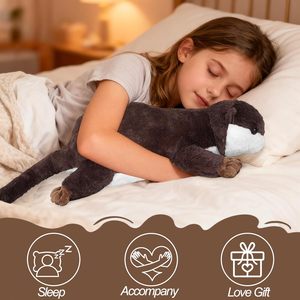 Peluche lestée en polaire courte de 18 pouces, oreiller en forme de loutre, cadeau pour enfants garçons filles de 0 à 24 mois - Product Image 3