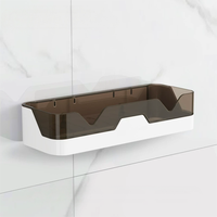 Lot de 2 étagères de salle de bain murales non perforées pour table de douche et rangement de toilette