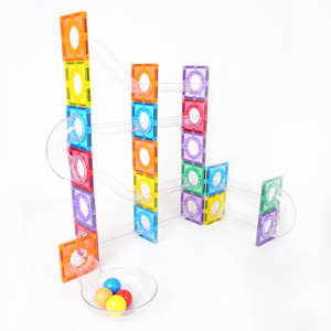 Pista da Corsa Educativa STEM Mntl a Prezzo di Fabbrica, Blocchi Magnetici da Costruzione, 107 Pezzi, Pista per <span class=keywords><strong>Biglie</strong></span> Fai-da-Te con Piastrelle Magnetiche per Bambini - Product Image 1