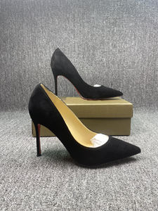 Tacones Altos de Lujo de Diseñador 2025 con Suela Roja para Mujer, Zapatos de Vestir de Cuero Negro con Tacón de Aguja, Cómodos y Antideslizantes, con Punta Puntiaguda - Product Image 3