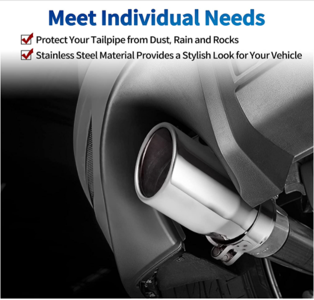 5pcs Stainless Steel Exhaust Tail Pipe Jeep Wrangler Tail Pipe Antirust Car Exterior Accessories