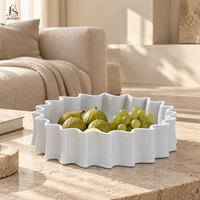 Plateau à fruits en céramique blanche Jossin, design imprimé en 3D, bol décoratif pour servir des chocolats et des desserts, décoration nordique pour la maison, présentation sur table