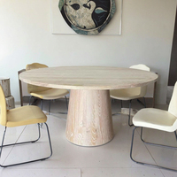 Table à manger ronde en chêne massif, design moderne, durable, style ferme/villa, pour maison, hôtel, entrée, événements, 4 places