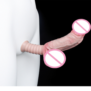 FAAK Dildo de silicona de doble capa realista con ventosa y mango de rosca, juguete sexual largo y grueso para mujeres y hombres, tapón anal OEM ODM - Product Image 6