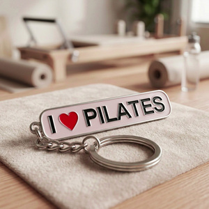 Llavero de Metal Personalizado, Aleación de Zinc, Plateado, con Logo Esmaltado, Diseño 'I Love Pilates', para Llaves, <span class=keywords><strong>Bolsa</strong></span> de Gimnasio, Mochila - Product Image 2