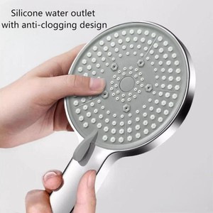 Doccetta a pannello grande cromata con 5 modalità regolabili, ugelli in silicone anti-intasamento, flusso d'acqua super potente per il bagno - Product Image 2