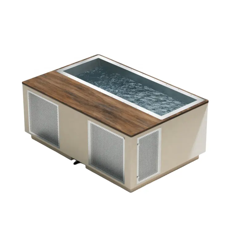 New Design 1 Person Wooden Small Ice Bath Ice Pool For Fitness Recovery Stainless Steel Cold Plunge Tub With Water Chiller