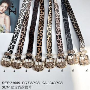 Cintura Zara in Tessuto con Stampa Leopardata, Fibbia in Lega da 3 Cm, Accessorio Moda Vintage per Donna - Product Image 2