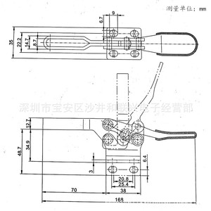 Gh-225-D Horizontal Quick <b>Clamp</b> 227kg Capacity Industrial <b>Clamp</b> Carbon Steel Galvanized Metric F <b>Clamp</b> - Product Image 4