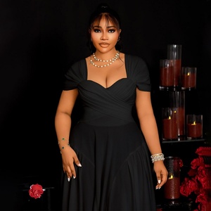 Robe grande taille pour femmes, vêtements grande taille, jupes de plage d'été pour femmes rondes, maxi noire, décontractée, formelle, robes grande taille pour femmes - Product Image 6