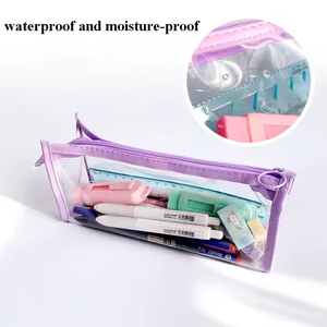 미니멀리스트 디자인의 투명 PVC 간단한 지퍼 필통 학교 사무실 사용을위한 방수 방습 문구 케이스 - Product Image 2