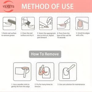 Uñas acrílicas hechas a mano al por mayor, uñas postizas cuadradas de cobertura completa, flores 3D, rayas pintadas a mano, personalización disponible - Product Image 5