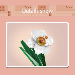 MOULD <span class=keywords><strong>KING</strong></span>-Ensemble de jouets pour filles, briques décoratives de fleurs créatives, <span class=keywords><strong>jouet</strong></span> de jardin, Narcisse, DIY, 24008 - Product Image 4
