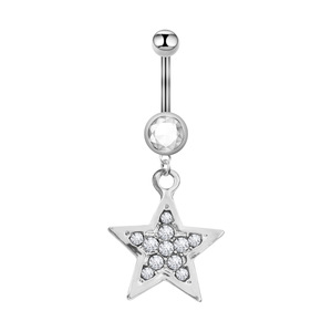 Zesen personalizado atractivo cuerpo <span class=keywords><strong>Piercing</strong></span> joyería cristal <span class=keywords><strong>ombligo</strong></span> anillo de <span class=keywords><strong>acero</strong></span> quirúrgico colgante vientre anillo estrella <span class=keywords><strong>ombligo</strong></span> botón anillo - Product Image 4