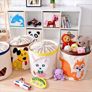 ตะกร้าผ้าพับได้ ผ้าแคนวาส สำหรับจัดเก็บของเล่น เด็กชาย เด็กหญิง - Product Image 4