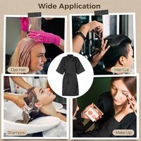 Vente en gros de robe personnalisée avec LOGO Cape de coiffure Smock Beauty SPA Salon Client Kimono noir marron Robe de salon