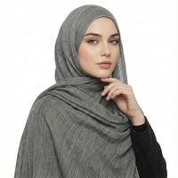 Hijabs en modal froissé uni pour femmes musulmanes, écharpe en rayonne – Respirante et douce pour la peau, toutes saisons, pour l'extérieur et le quotidien