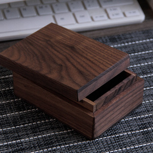 Caja de joyería de madera de nogal negro, estilo vintage, con tapa abatible y cerradura, organizador de almacenamiento para joyas, caja de regalo. - Product Image 2