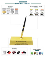 Fabricant design créatif artisanat en métal cadeaux personnalisés en alliage de zinc stylo personnalisé ornements de trophée en métal