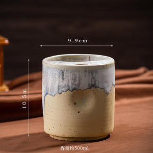 500ml/610ml/900ml poterie japonaise faite à la main grande capacité boisson en céramique thé et tasse à café <span class=keywords><strong>sans</strong></span> poignée - Product Image 6