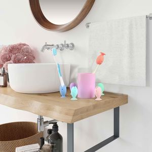 Support de brosse à dents et de pinceaux de maquillage en silicone, organisateur de rangement multifonctionnel pour salle de bain et coiffeuse - Product Image 5
