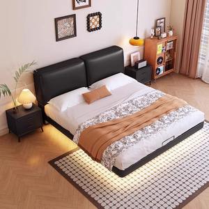 Moderno lusso in legno camera da <span class=keywords><strong>letto</strong></span> mobili morbidi letti con fondina king Size <span class=keywords><strong>letto</strong></span> <span class=keywords><strong>matrimoniale</strong></span> telaio <span class=keywords><strong>180x200</strong></span> con Design luci - Product Image 4