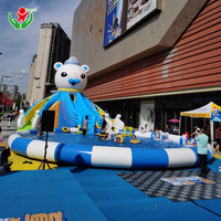 Tobogán Acuático Inflable Gigante con Pared de Escalada para Parques Temáticos y Fiestas de Verano
