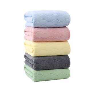 Coral Fleece Bath <b>Towel</b> Solid Color Rectangle 300g 400g <b>Quick</b> Dry Home Use - Product Image 3