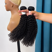 Extensions de cheveux humains naturels noirs bouclés crépus, tissage double trame, vente en gros, cheveux humains bruts
