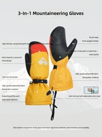 Gants d'extérieur imperméables Pioneer Camp Mount Everest Extreme Cold Primaloft Gold-Label P-Cotton pour l'alpinisme, chaleur en peau de mouton