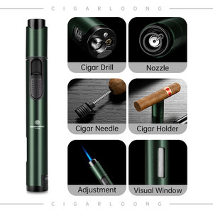 Encendedor de cigarros de aleación de antorcha portátil CIGARLOONG Jet Flame encendedor de cigarrillos con soporte de aguja - Product Image 5