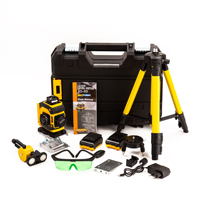 Niveau laser vert 4D 5 points de qualité industrielle, batterie au lithium rechargeable, auto-nivelant électronique, garantie 1 an, mode extérieur