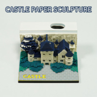 Étui en acrylique 3D personnalisé château blanc magique Art papier artisanat déchirer bloc-notes 3D bloc-notes pour la décoration de la maison cadeau