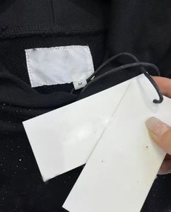 <span class=keywords><strong>Felpa</strong></span> <span class=keywords><strong>con</strong></span> <span class=keywords><strong>Cappuccio</strong></span> e Strass da <span class=keywords><strong>Uomo</strong></span> Stile Streetwear <span class=keywords><strong>con</strong></span> Logo Personalizzato 100% Cotone Pesante Oversize Spalla Scesa Pullover Nero - Product Image 3