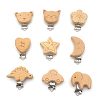 Pinces à Sucette en Bois de Hêtre en Forme d'Animal Écologiques pour Accessoires DIY – Vente en Gros