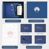 Ensemble cadeau d'affaires promotionnel haut de gamme, carnet en simili cuir A5, thermos, logo/couleur personnalisés, coffret cadeau de bureau d'entreprise