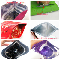 Sachets Mylar personnalisés en aluminium scellés sur 3 côtés, anti-odeur, avec fermeture éclair, pour bonbons gélifiés (3,5g, 7g, 14g, 28g)