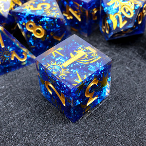 Dados de borde afilado poliédrico hechos a mano para juegos de <span class=keywords><strong>mesa</strong></span> de <span class=keywords><strong>rol</strong></span>, juegos de <span class=keywords><strong>mesa</strong></span>, <span class=keywords><strong>juego</strong></span> de dados DND de resina, regalo, RPG, Dice-L8 - Product Image 4