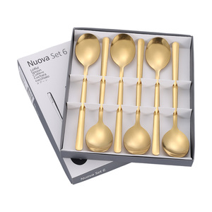Nuova Set 6 Stainless Steel Spoon Gift <b>Box</b> 6 Pcs Gold Silver New Youth Spoon <b>Dessert</b> Tableware - Product Image 5