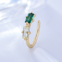 KE4129 Psj, Pendientes de Clip de Plata de Ley 925 Chapados en Oro de 14k y 18k, Sin Perforación, con Circonita Cúbica para Niñas