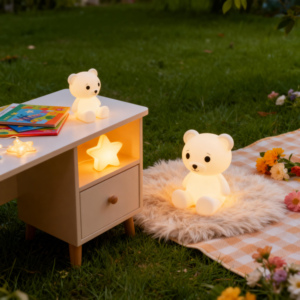 Teddy Bear Night <strong>Light</strong> Battery Operated-Warm White LED Lamp Small Size Switch Control for Kids Bedroom <strong>Nursery</strong> Lighting - Product Image 3